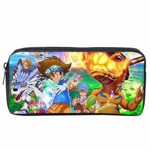 Anime Digim Adventure Pencil Case Crianças Estudante Carto Pencil Bag Adolescente Zipper Bolsa Mulheres Meninas Makeup Bag Z9gN #