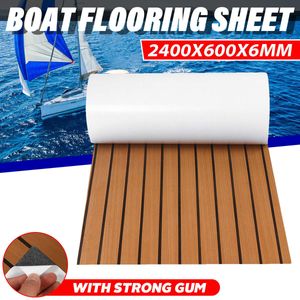 Självhäftande skum Teak Decking Eva Foam Boat Floor Faux Teak Decking Sheet Accessories Marine Boat Deck Mat 2400x600x6mm