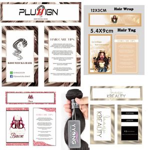 Plussign Paper Hang Tags For Hair Bundles And s Clothes Lable Wrap Tag 200Pcs 500Pcs Custom 240325