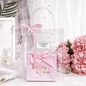 Gift Wrap Transparent Bags Clear PVC Tote Bag Packaging Wedding Favours For Guests Party Candy Box Cosmetic Storage Sack