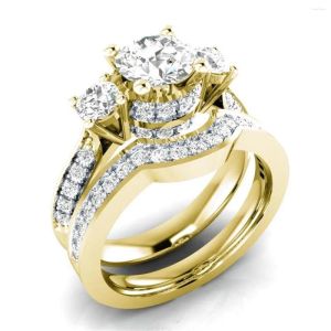 Pierścienie Pierścienie klastrowe 14K Złotym Peridot Diamentowe Zestaw Pierścień Biżuteria dla kobiet Anillos de Bizuteria Mujer Gemstone Bijoux Femme Men