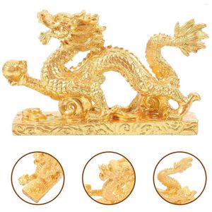 Decorative Figurines Desk Dragon Statue Wealth Prosperity Ornament Chinese Auspicious Figurine Office Home Attract Good Luck Gifts