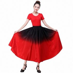 Flamenco Dr Abbigliamento per la danza delle donne Performer Dres per la ragazza Performance sul palco Danza Gonna grande Dancewear femminile 6 colori y5DH #