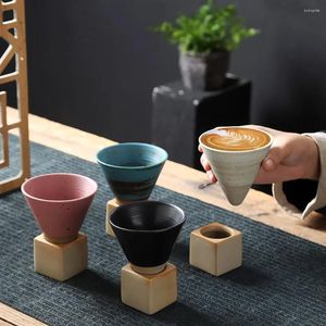 Tassen Untertassen Retro Keramik Kaffeetasse Grobe Keramik Tee Ser Japanischer Stil Latte Pull Flower Porzellan Haushaltsbecher