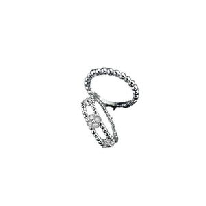Designer Van High Edition Clover Kalejdoskop Pierścień dla kobiet grube plastowane 18 -karatowe złoto pełne niebo gwiazda Lucky Flower Light Luksus Instagram SMBF