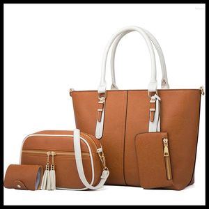Tasche Damen Handtasche PU Leder Schulter Designer Luxus 2024 4 PCS Crossbody Clucth Geldbörse Brieftasche Damen