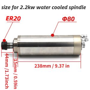 2.2kw ER20 Water Cooled Spindle Kit Water Cooling Spindle & 2.2kw Inverter & 80mm Spindle Bracket & 80w Water Pump