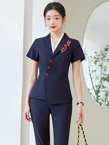 Kvinnors tvåbitar byxor koreansk stil mode kvinnor kostymer kontor elegant 2024 streetwear avvinna krage blazers jackor avslappnad vintage