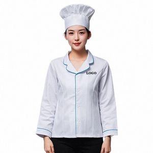 kock uniform för kvinnor jacka matlagning kläd kök skjorta kostym waitr mats service kappa tjej persaliserade verk anpassade logotyp 08oi#