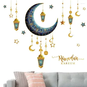 Party Decoration Eid Window Clanges Stickers Decals Lantern Moon Star for Walls Living Rooms Skåp