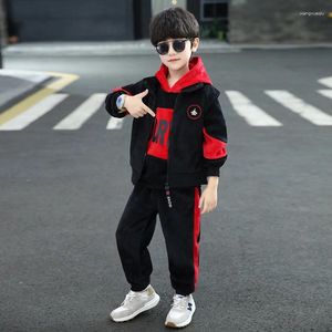 Kleidung Sets Jungen Sweatshirts Hosen Kinder Anzüge 3 Teile/satz Baumwolle 2024 Weste Frühling Herbst Jogging Anzug Jugendliche Kinder