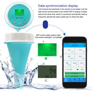 6 IN 1 Chlorine Temp ORP EC TDS PH Meter Blue Tooth Online Monitor Water Quality Tester Smart Tool for Swimming Pool Aquariums