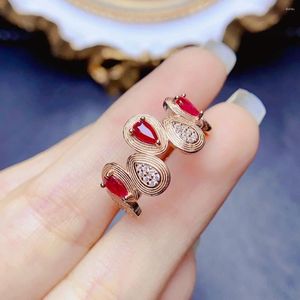 Pierścienie klastra FS moda prawdziwa s925 srebrna wkładka 3 5 naturalny rubinowy pierścień z certyfikatem delikatne wesela biżuterii dla kobiet