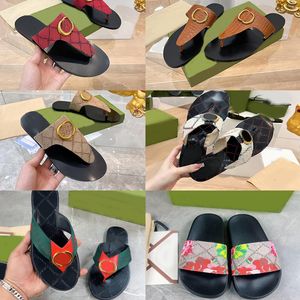 Designer Womens Slippers Beach Leather Classic Logo Embossed Interlocking Slides Thong Sandals Luxury Summer Navy Web Pink Flip Flops Casual Sandal