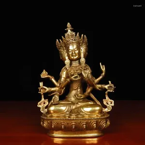 Statuette decorative Tantra Buddha tibetano Ottone Ushnisha Vijaya Statua in rame Home Serving 7 pollici Onore Madre