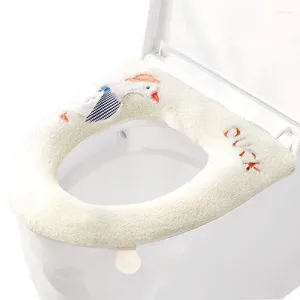 Toalettstol täcker mjuk täckning vit anka badrum tvättbar tjockare enkel installation trasa