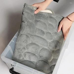 Bath Mats A1403ZXW Fleece Floor Mat Household Memory Foam Non-Slip Bathroom Kitchen Thickened Absorbent Door Rugs