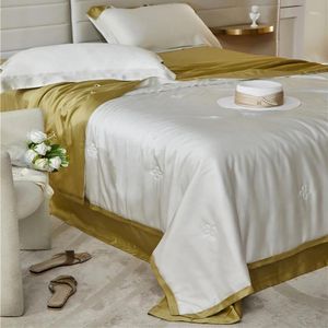 寝具セット2024 EST 4ピースシンプルコットンダブルハミリーベッドシートキルトカバー刺繍快適な白い黄色