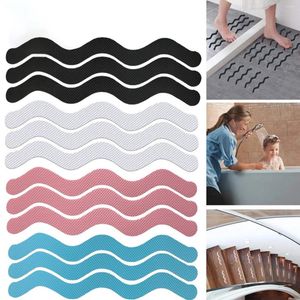 Bath Mats 6Pcs S Shaped Anti Slip Strips Waterproof Safety Shower Stickers Self-Adhesive Non Tape For Bathtub Stairs Floor