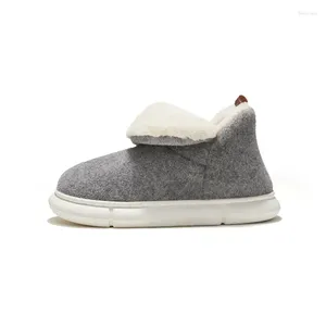 Slippers Maogu Winter Warm Felt Women House Shoes Platform Indoor Slipper Plain Boot Home Men's Snow Boots Size 45 46 47