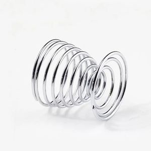 Kitchen Breakfast Hard Boiled Metal Egg Cup Spiral Spring Holder Egg Cup