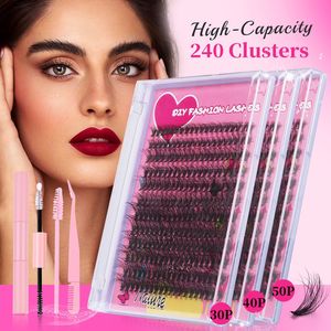 240 Clusters DIY Cluster Eyelash Segmented Eyelashes Extension Individual Lashes Soft Natural False Eyelashes