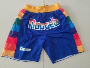 Mens''Denver''nuggets''authentic shorts basket retro mesh broderade casual atletiska gymlag shorts 03