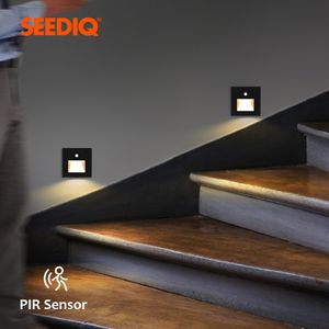 Led Recessed Wall Light PIR Sensor Light Corridor Steps Stairs Lamp Indoor Modern Wall Lighting Fixture Sensor Lamp For Home