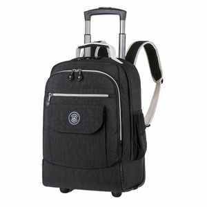 fi wózek plecak z koła podróż Travel w torbie wózka o dużej pojemności torebki torebki busin laptop szkolne u1zf#