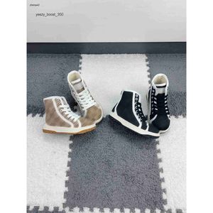 GGLIES Luxury Kids Designer Shoes Autumn Canvas Ankel Boots Letter Tryck på Baby Board Sko Storlek 26-35 Girls Boys Sneakers Dec05