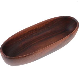 Plates Acacia Wood Tray Dried Fruit Plate Snack Salad Bowl Solid Wooden Bowls Decorative Desktop