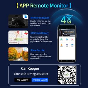 HGDO 4G 8 Core Cam Cam Android 10 Lustro przednie i tylne kamera do samochodów GPS WiFi ADAS Kamera Backup Parking Assistant DVR