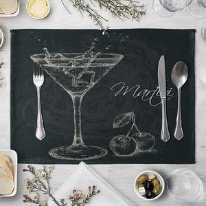 Table Mats Placemat For Dining Fabric 30x40cm Vegetable Black Color Party Wedding Festival Home Decor