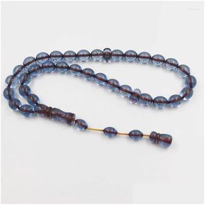 Boncuklu Strand mavi reçine Tasbih 33 Dua Boncukları Müslüman Bilezik Hediyesi Arapça Aksesuarlar Türk Mücevher Adamı Misbaha Damla Teslimat Brac OTKXP