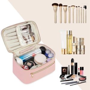 Kosmetiktaschen, Make-up-Tasche, Reise-Make-up-Organizer, Pinseletui für Damen, aus langlebigem, umweltfreundlichem, veganem Leder