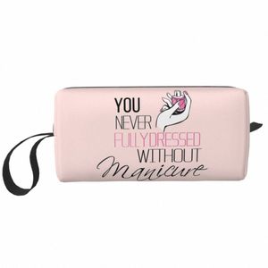 Personalizado Nail Polish Quotes Travel Cosmetic Bag Mulheres Manicure Manicurist Higiene Pessoal Maquiagem Organizador Ladies Beauty Storage Dopp Kit o2Ay #