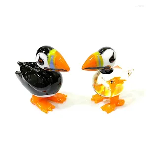 Dekorativa figurer Söt Murano Glass Cormorant Mini Figurin Hem Desk Decor Bird Animal Gannet Staty Prydnad Holiday Party Year Gift