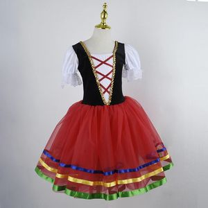 Mädchen Ballett Tutu Kleid Gymnastik Trikot Weiß Lange Kleider Prinzessin Ballerina Tanz Kostüm Geburtstag Party 240321