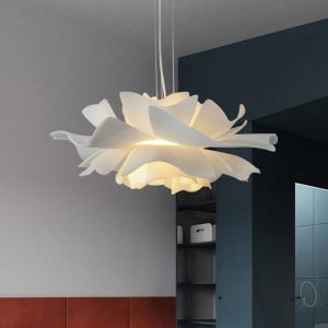 Nordisk led takhänge ljus för vardagsrummet sovrum matsal kök blommor form ljuskrona vit akryl hängande lampa