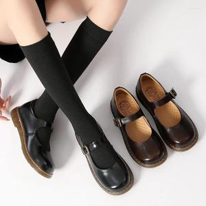 Casual Shoes Summer Thin Section 2024 Round Retro Women Mary Jane Low Heel Women's Lolita Style Vintage