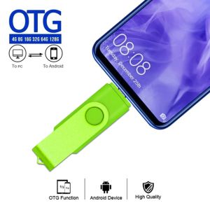 USB Flash Drive OTG Type-C 64 GB 32 GB 16 GB 8 GB 4GB 128GB 128GB Pendrive 2 in 1 micro Memory stick USB con adattatore di tipo C