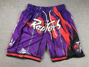 Mens''toronto''Raptors''authentic Shorts basket retro mesh broderade casual atletiska gymlag shorts 06