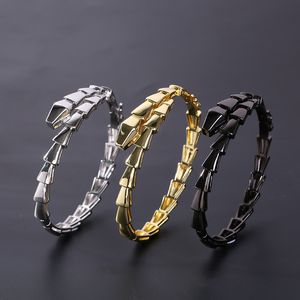New micro inlaid diamond plated snake bone bracelet bare open bracelet fashion trend