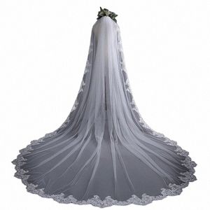 Nuovo arrivo Cattedrale Velo da sposa 3 * 3 metri Uno strato Bordo in pizzo Veli da sposa Veli da sposa economici Accessori da sposa 2024 e3T3 #