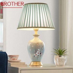 Tischlampen BROTHER Zeitgenössische Keramiklampe Amerikanisches Luxuriöses Wohnzimmer Schlafzimmer Nachttischlampe Schreibtischlampe El Engineering Dekorativ