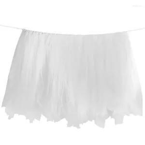 Table Skirt Birthday Wedding Baby Shower Tulle Tutu Decoration - White