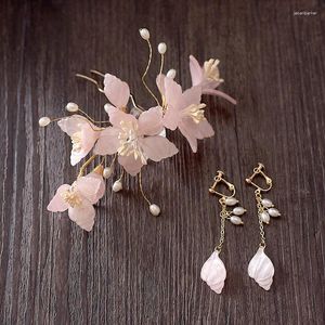 Hair Clips Flower Hairpin Chinese Hanfu Accessories Fairy Girls U-shaped Clip Vintage Wedding TIaras Gifts Exquisite Jewelry