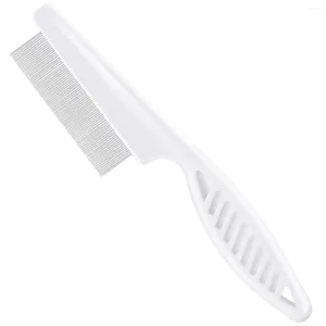 Abbigliamento per cani UEETEK Pettine smacchiatore per animali domestici Pulce portatile portatile con denti fini per spazzola per toelettatura (Bianco)