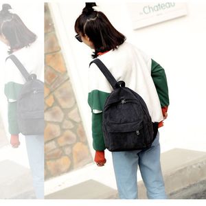 Personalisierte Stickerei Corduroy Kawaii Rucksack Schüler entzückender Rucksack für Schulmädchen Frauen süße Rückenbag Casual Day Pack