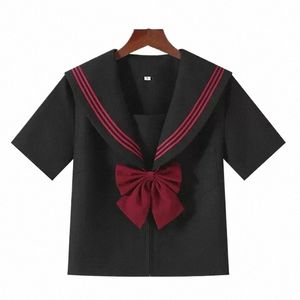 Preto Top Saias Ortodoxas Estudante Universitário Terno Menina Classe Anime Marinheiro Escola Coreana Estilo Japonês Cosplay Uniforme v0a5 #